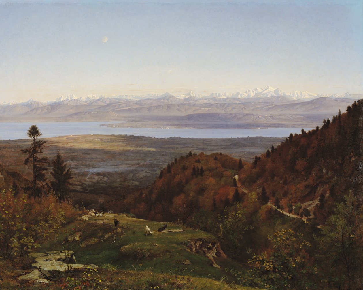 Mont-Blanc gezien vanaf Saint-Cergues, 1869 door Francois Louis Francais