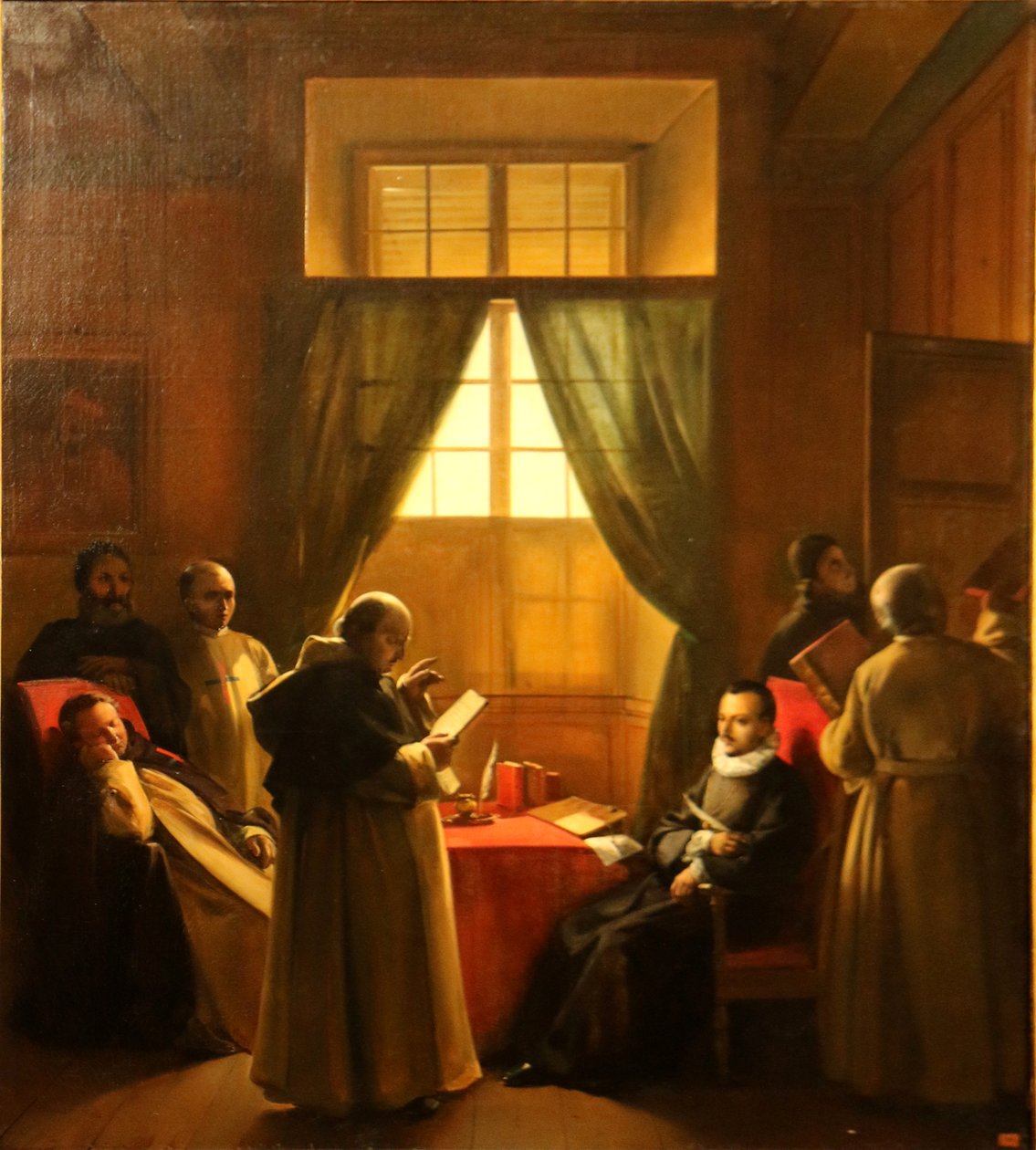 Scène in een klooster van de trinitariërs door Francois Marius Granet