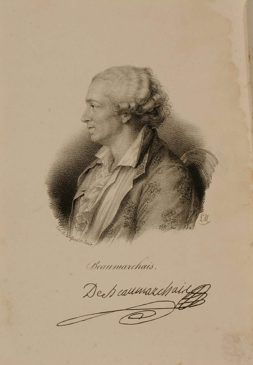Portret van Pierre Augustin Caron de Beaumarchais (1732-99) door Francois Seraphin Delpech