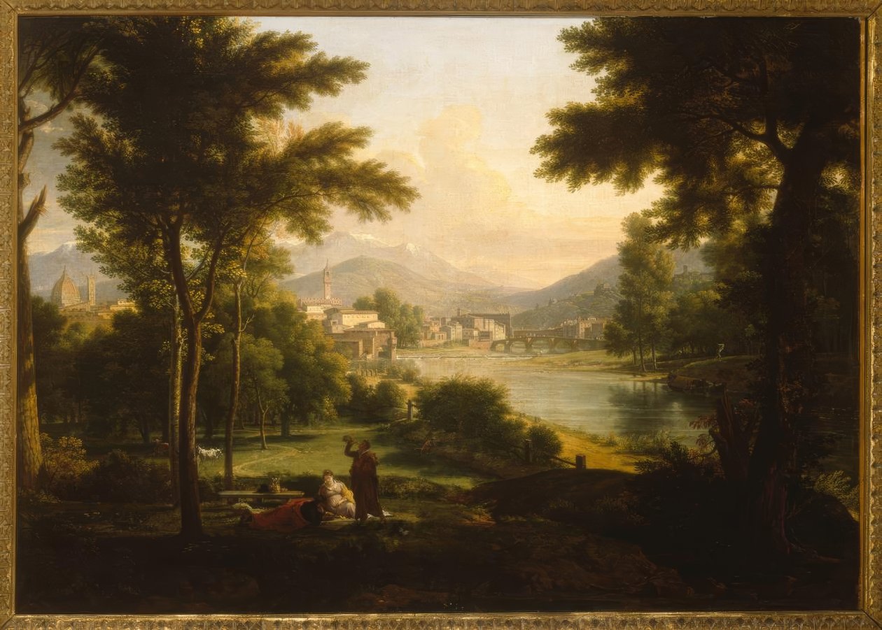 Florence, stadsgezicht / Schilderij, 1813, door F.X.Fabre door Francois Xavier Fabre