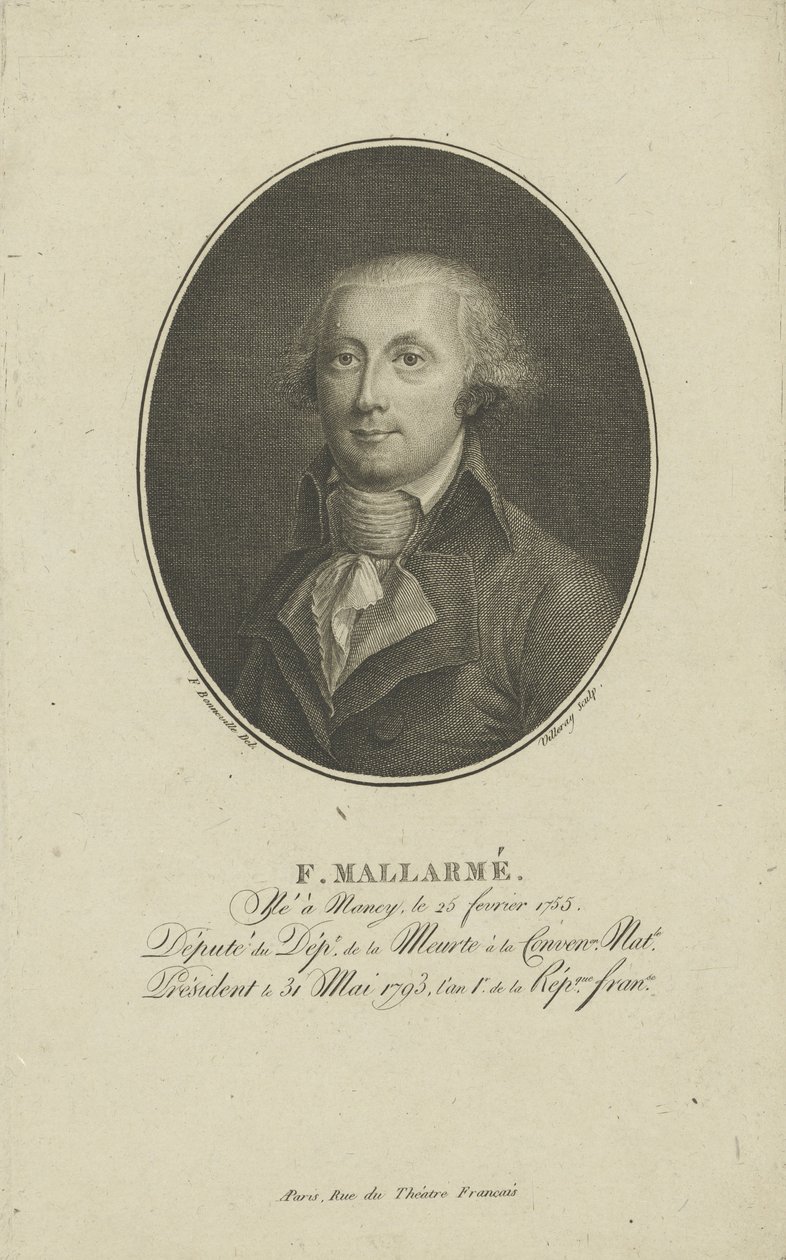 François-René-Augustin Mallarmé 1755-1831, c. 1800 door Francois Bonneville