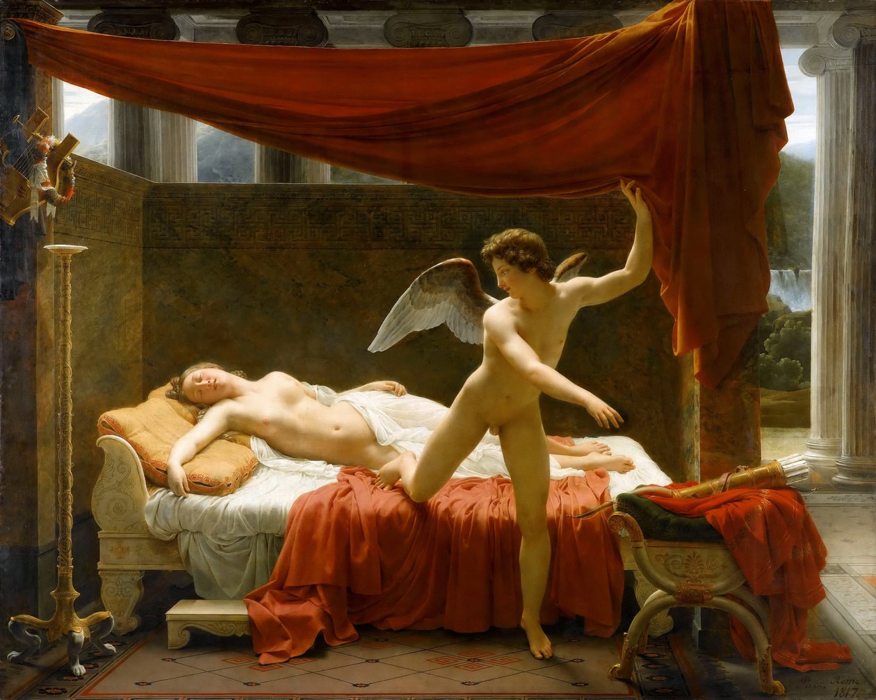 Cupido en Psyche door Francois Edouard Picot