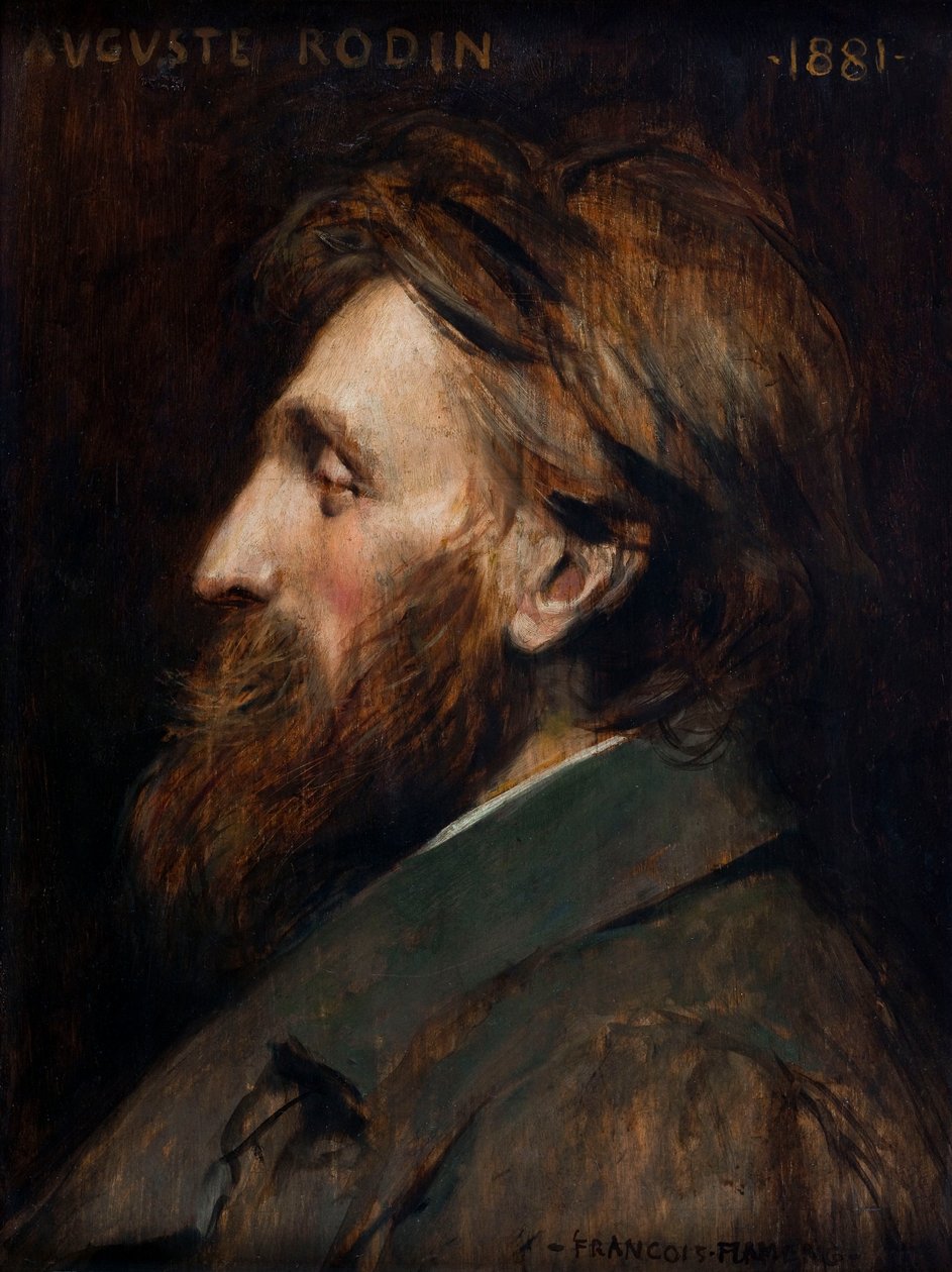 Portret van Auguste Rodin 1840-1917, 1881 door Francois Flameng