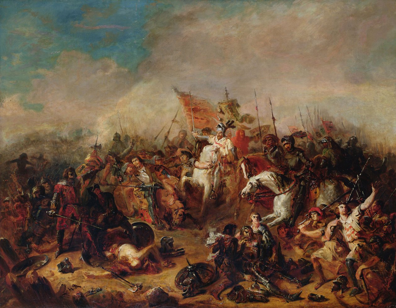 De Slag bij Hastings in 1066 door Francois Hippolyte Debon