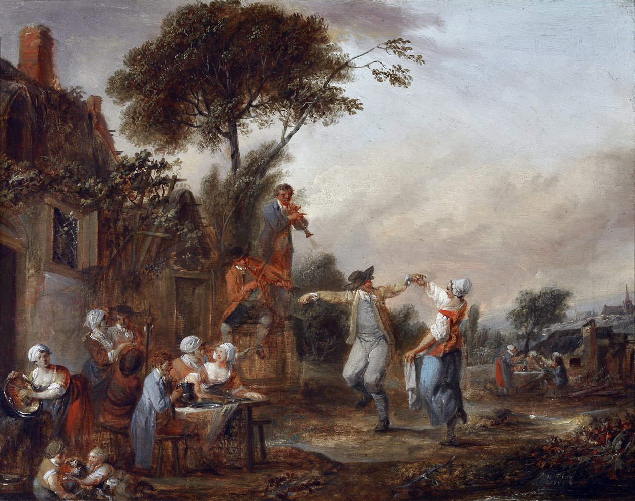 Dorpsfeest door Francois Louis Joseph Watteau