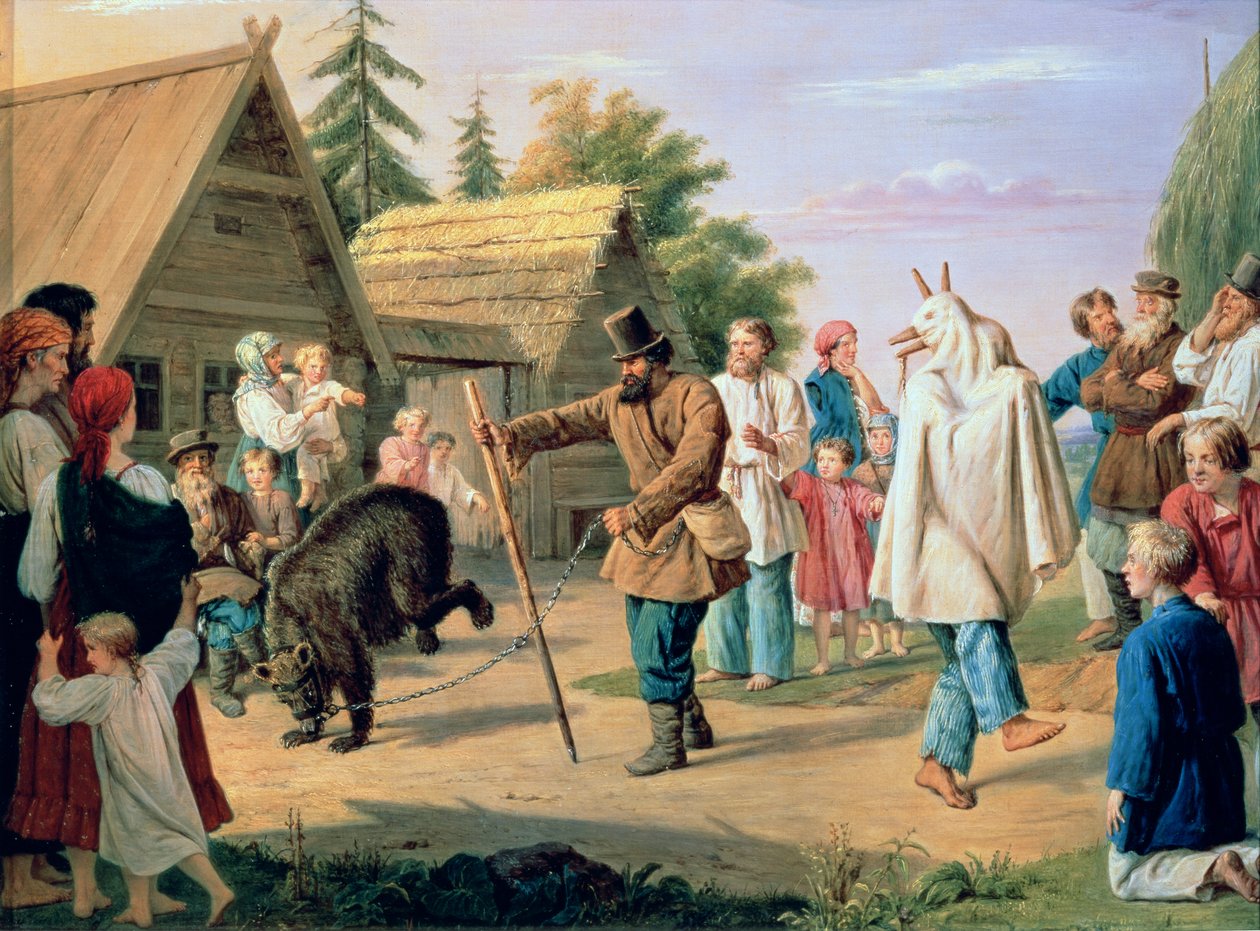 Clowns in een dorp door Francois Nicholas Riss