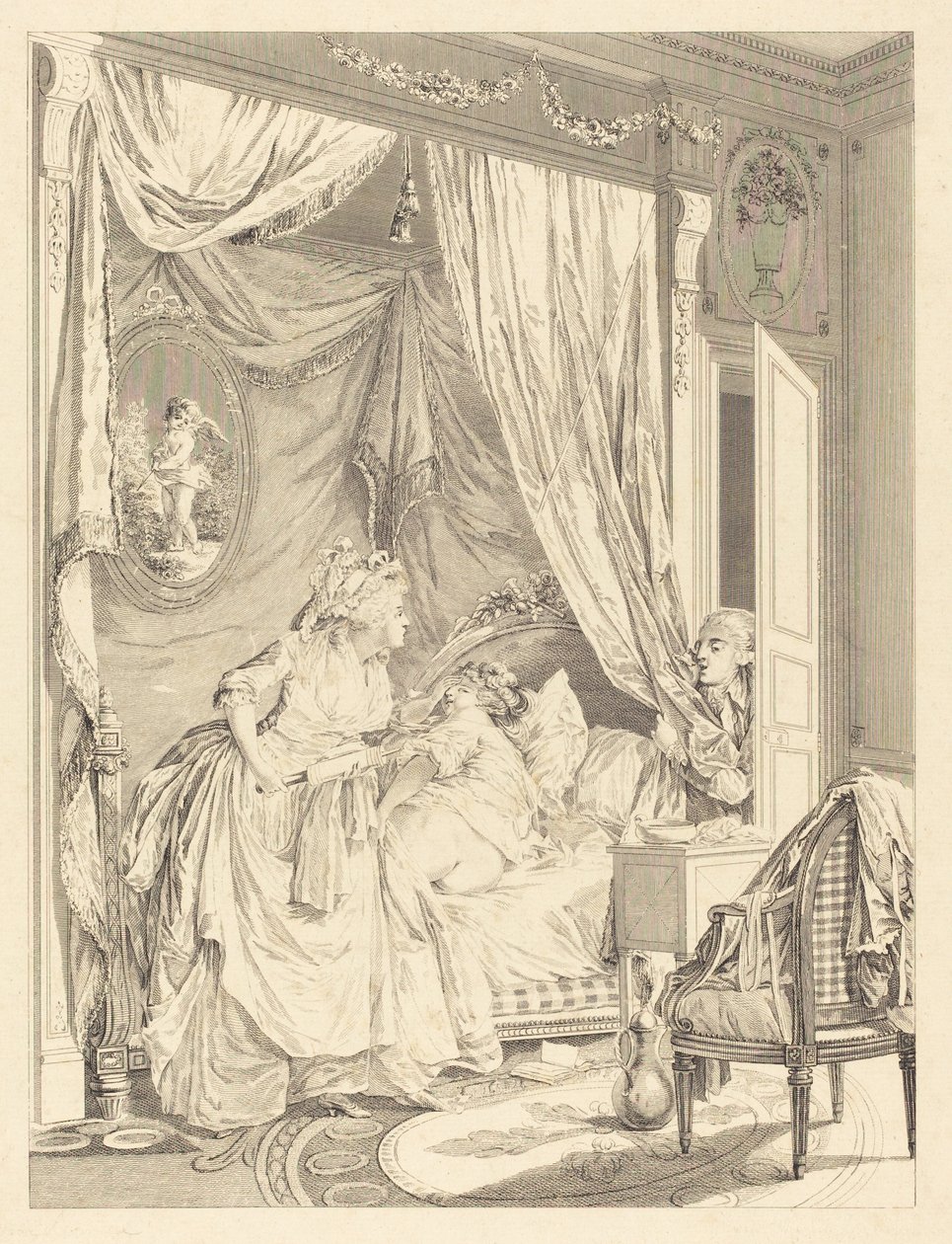 Het ongeval door Francois Nicolas Barthelemy Dequevauviller after Nicolas Lavreince