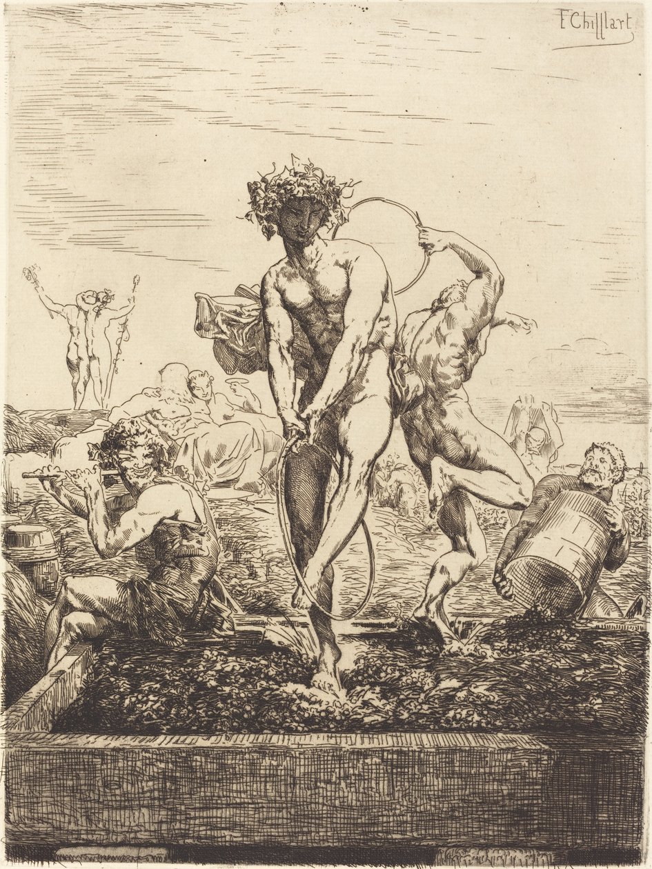 Druivenoogst door Francois Nicolas Chifflart