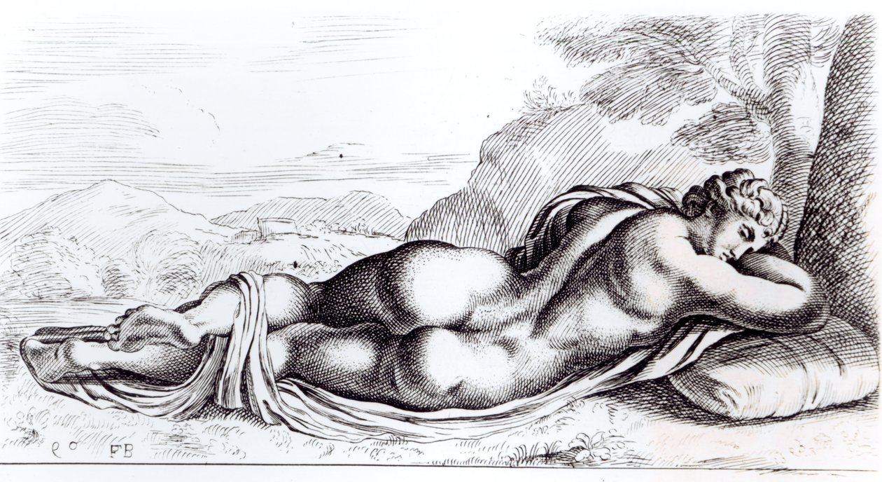 Hermafrodiet in de Borghese-tuinen, ca. 1653 door Francois Perrier