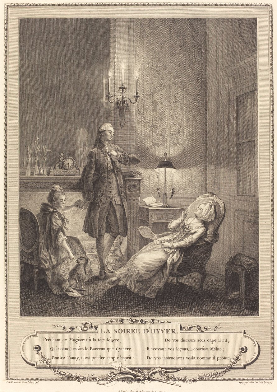De Winteravond door Francois Robert Ingouf after Sigmund Freudenberger