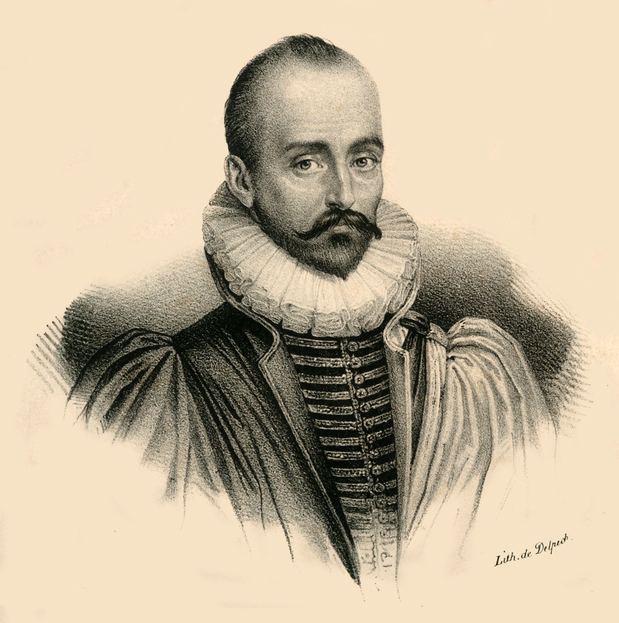 Mel. de Montaigne, 1533-1592, ca. 1830 door Francois Seraphin Delpech