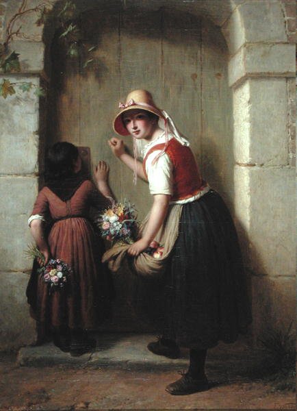 De Bloemenverkopers door Francois Verheyden