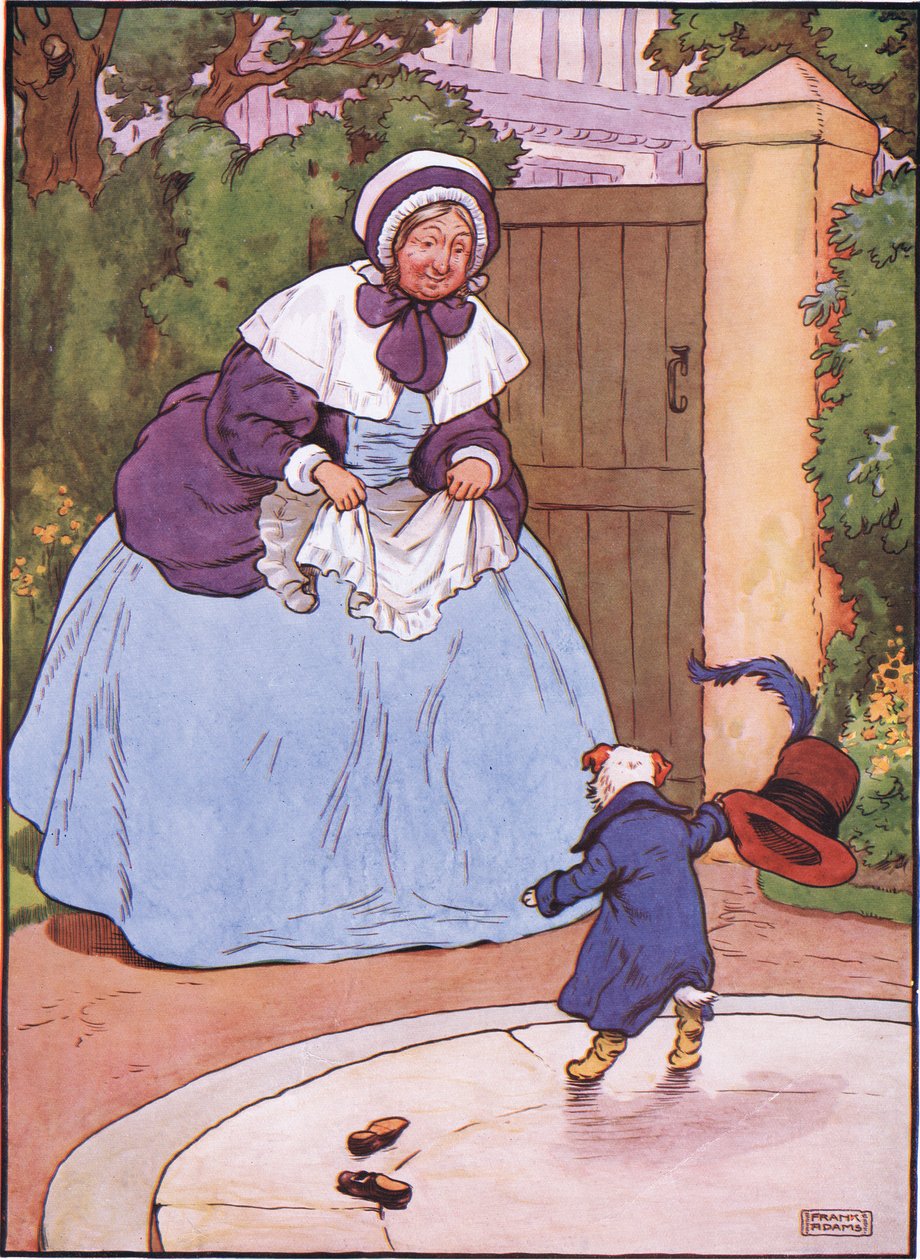 De dame maakte een buiging, de hond maakte een knikje, de dame zei uw dienaar, de hond zei-blaffende, 1930s door Frank Adams