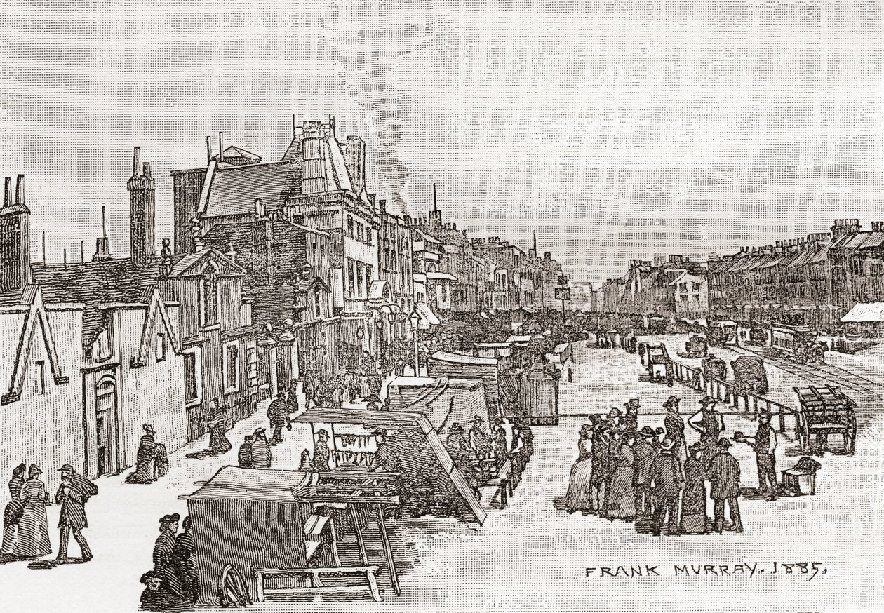Whitechapel Road, Londen, Engeland, 1885 door Frank Murray