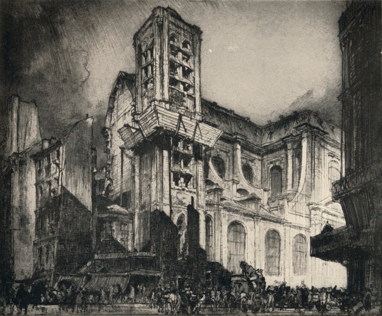 Kerk van St Nicholas-du-Chardonnet door Frank Brangwyn