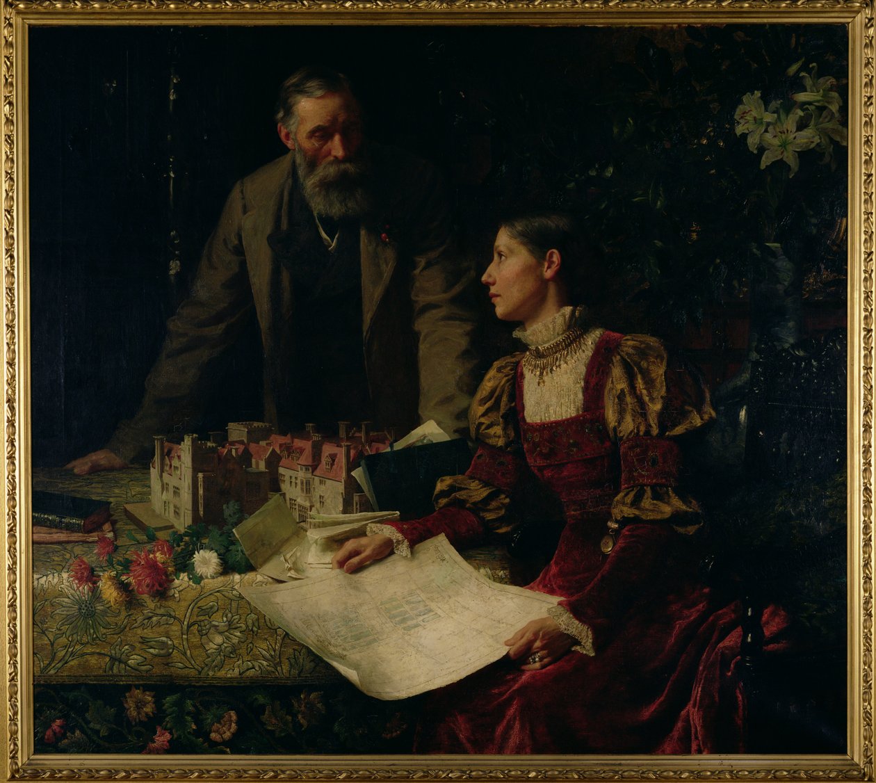 De huisbouwers, 1879 door Frank Dicksee