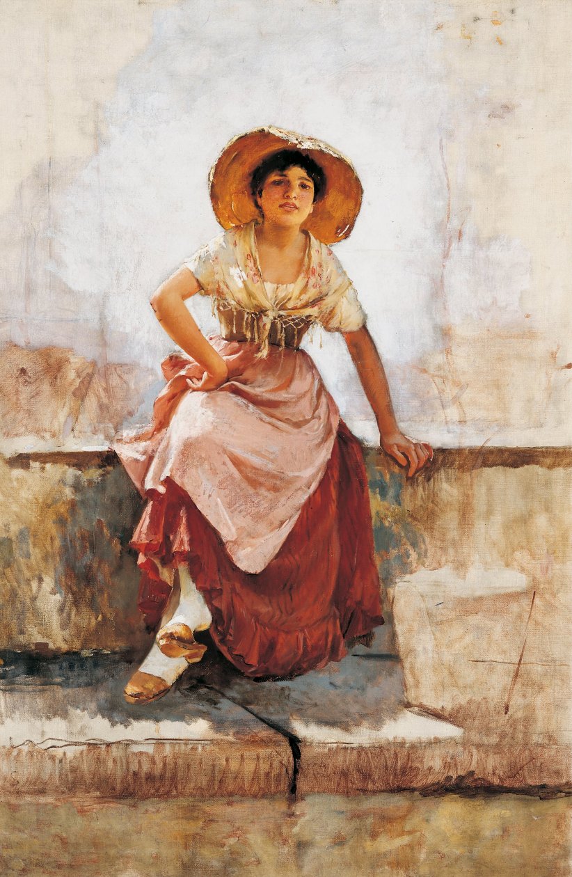 Florentijns Bloemenmeisje door Frank Duveneck