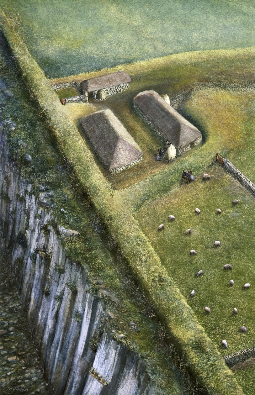 Muur van Hadrianus: Sewingshields Wall, c2e eeuw, c1990-2010 door Frank Gardiner
