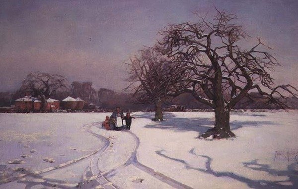 Een Zonnig Winterlandschap door Frank Hind