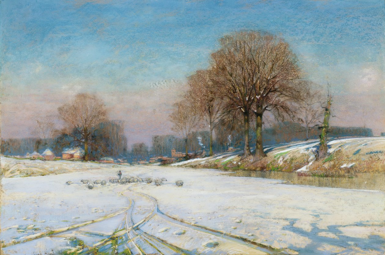 Schapen hoeden in de winter door Frank Hind