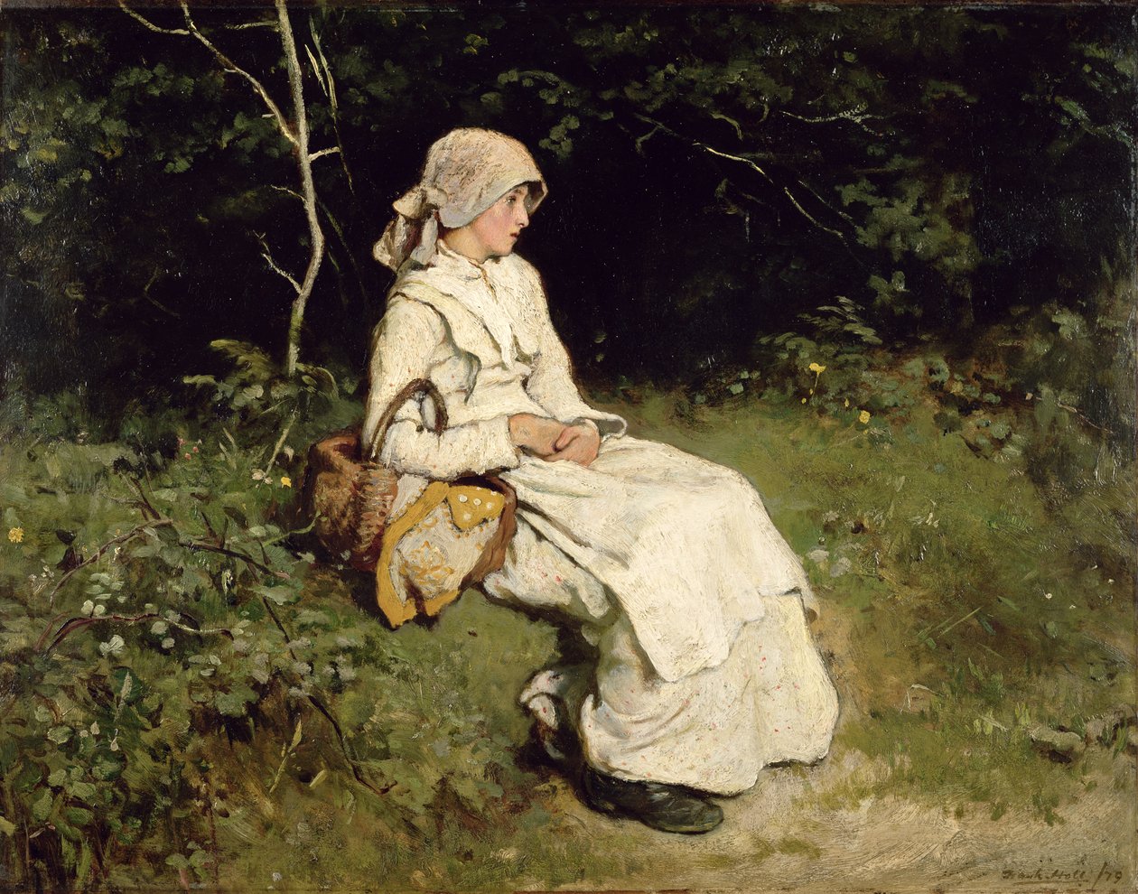 Rustend onderweg, 1879 door Frank Holl