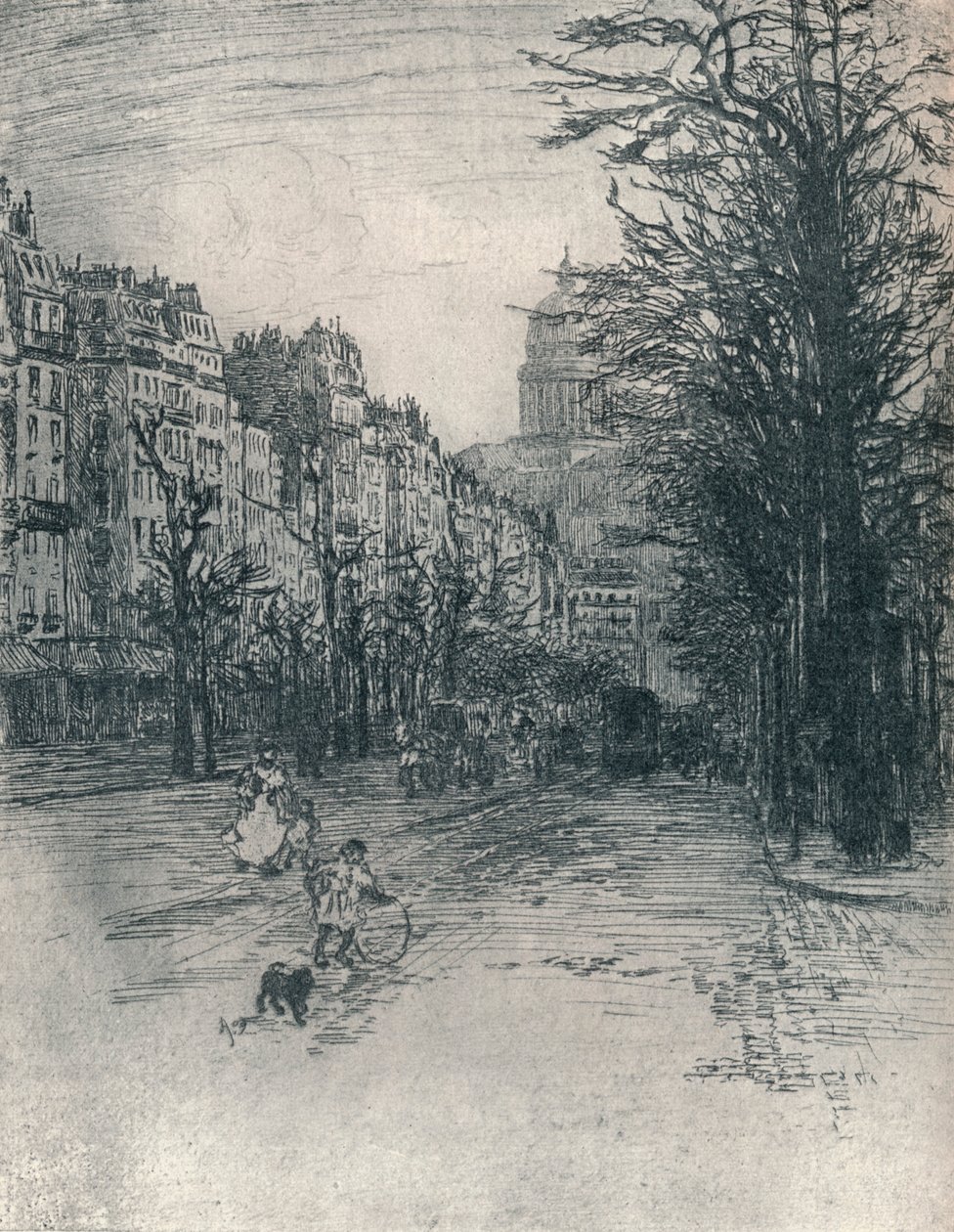 Avenue des Gobelins, Parijs, ca. 1908 door Frank Milton Armington