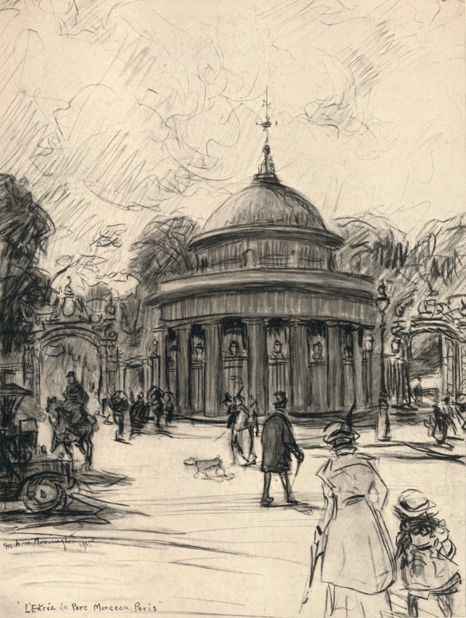 Ingang van het Parc Monceau, 1915 door Frank Milton Armington