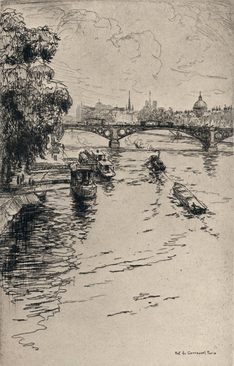 De Pont du Carrousel, 1915 door Frank Milton Armington
