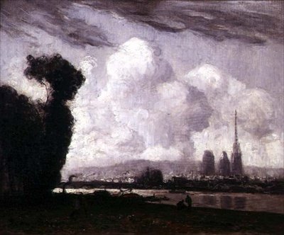 Uitzicht op Rouen door Frank Myers Boggs