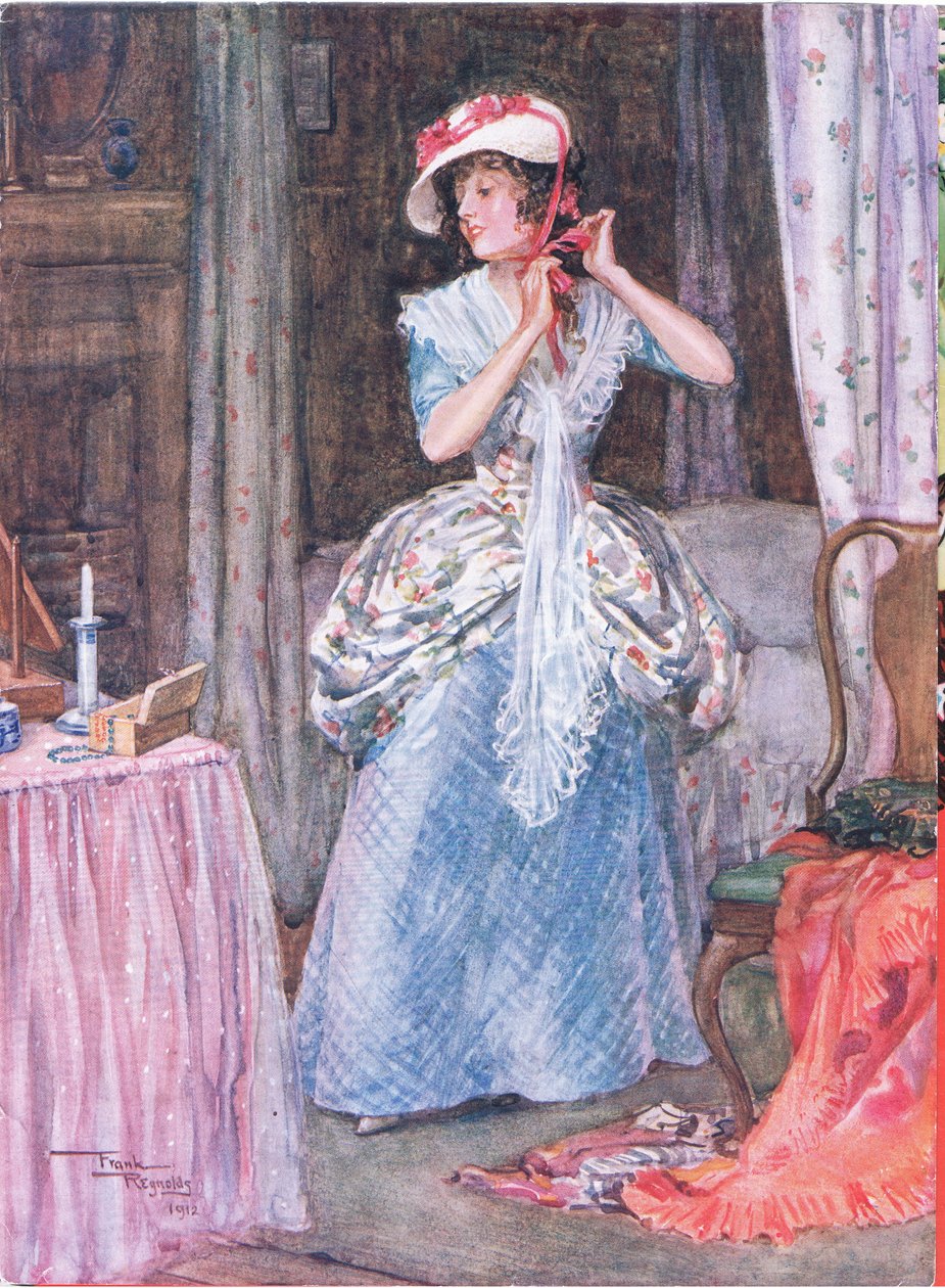 Dolly Varden (Barnaby Rudge) (kleur litho) door Frank Reynolds