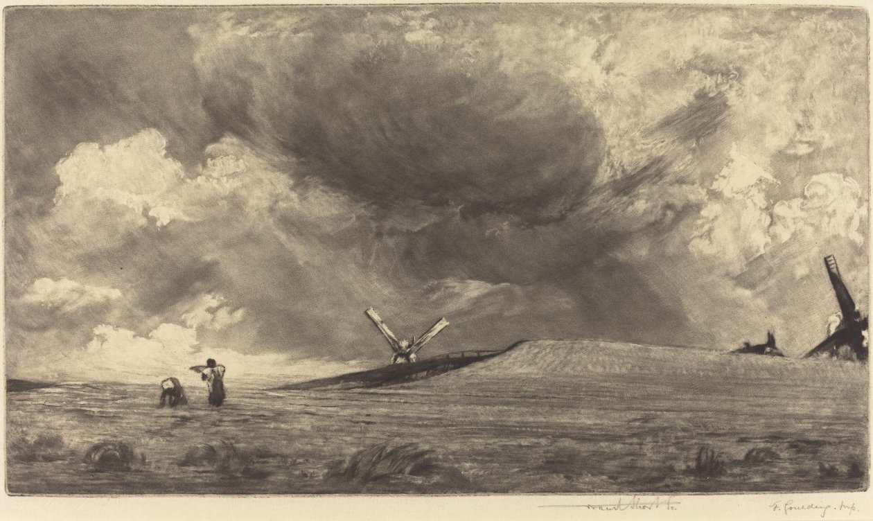 Een Sussex Down door Frank Short, after John Constable