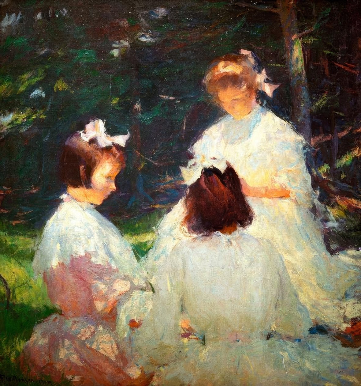 Kinderen in het bos door Frank Weston Benson