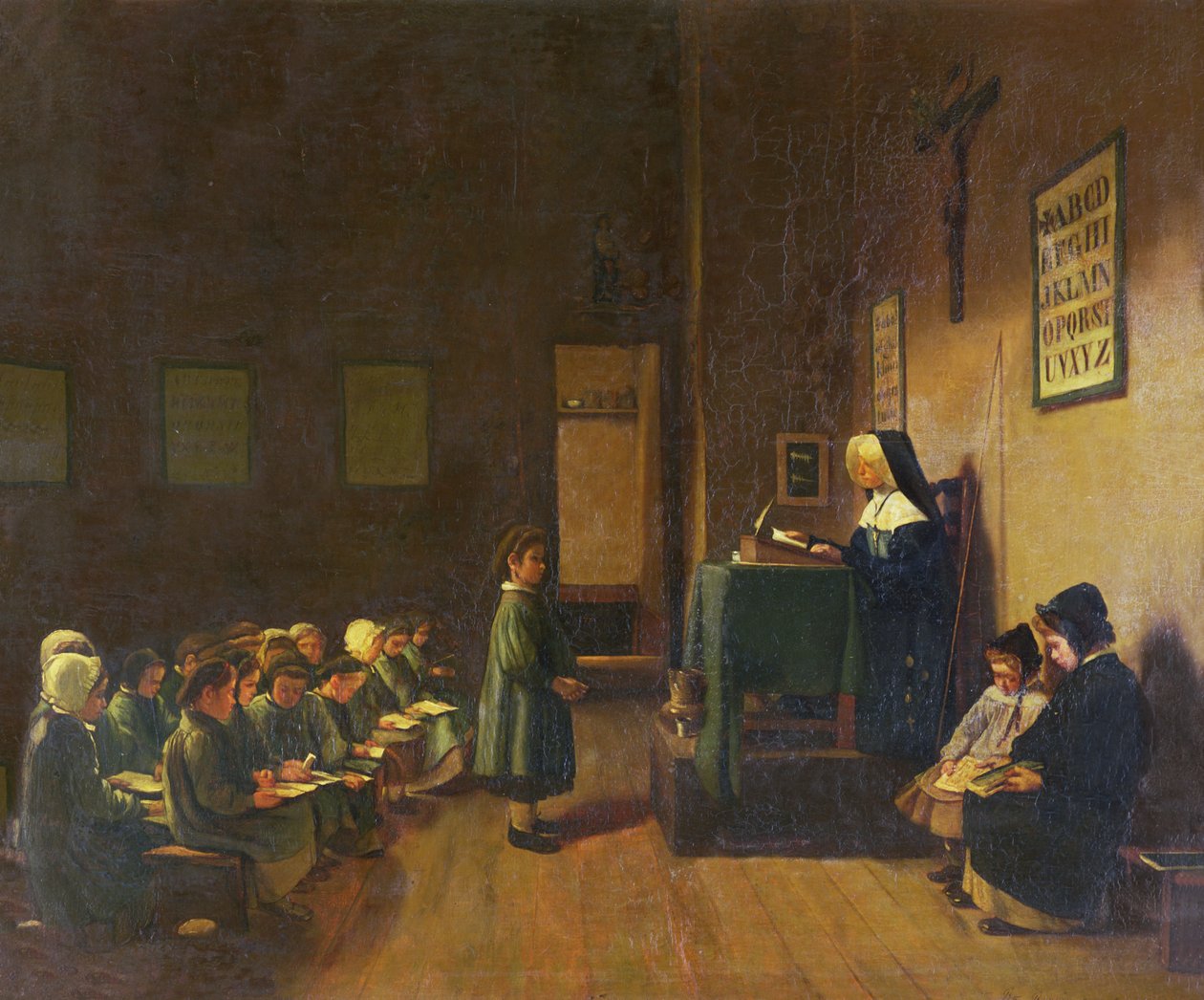 Het Klaslokaal, 1876 door François Bonvin