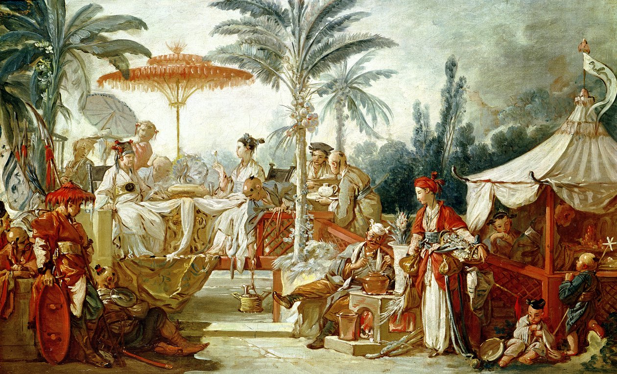 Feest van de Chinese keizer, studie voor een tapijtkarton, c.1742 door François Boucher