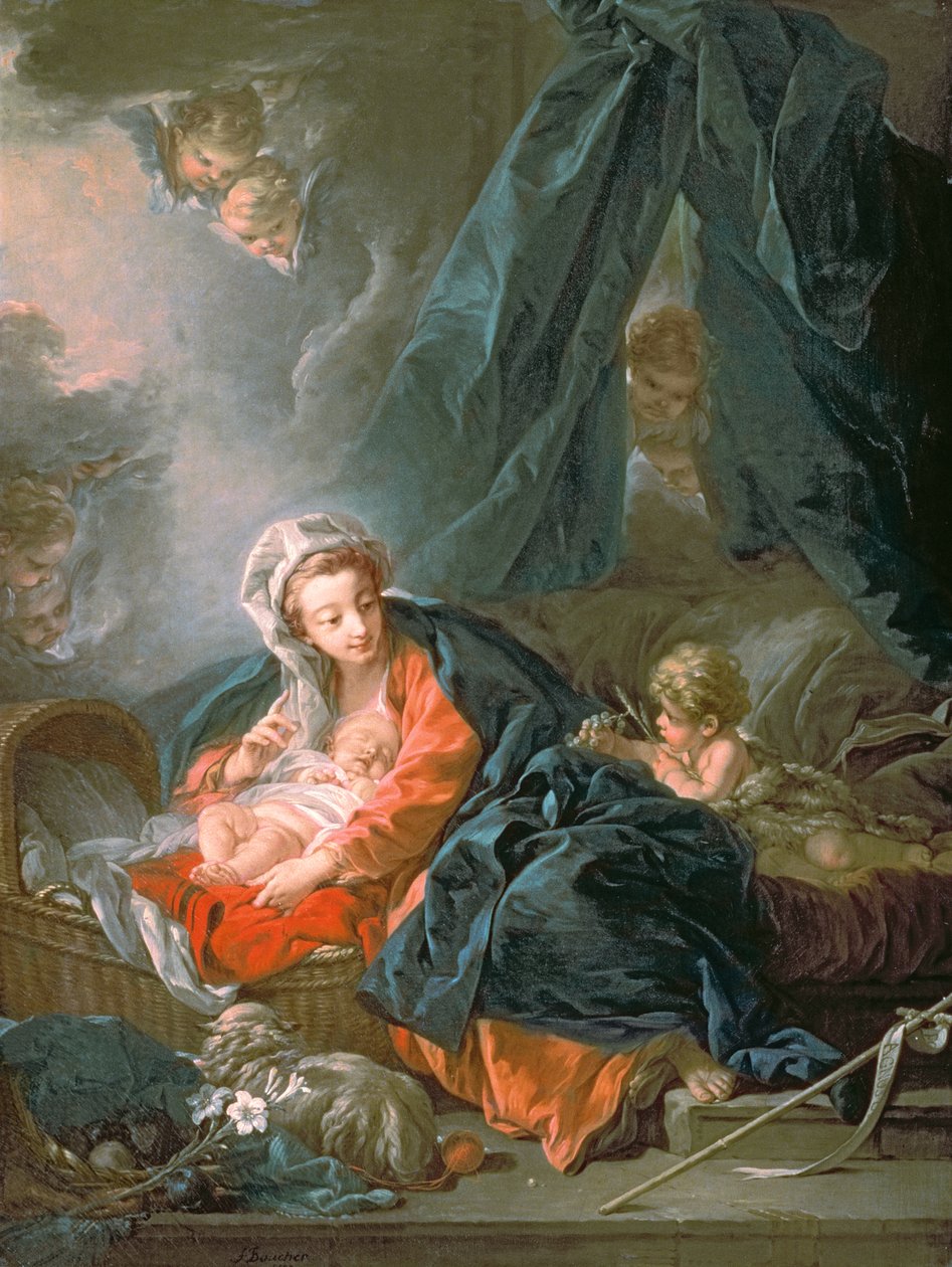 Madonna en Kind, 18e eeuw door François Boucher