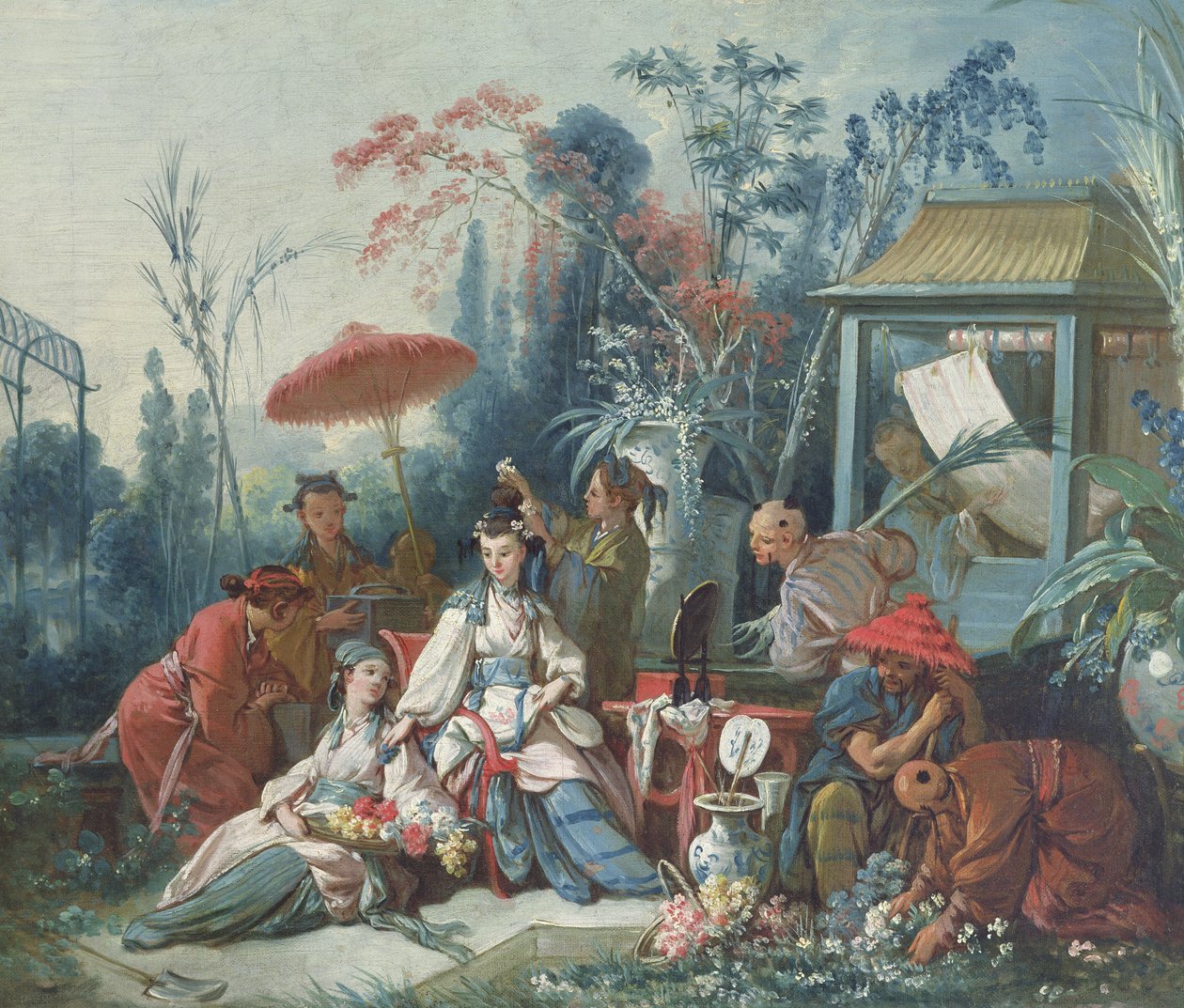 De Chinese tuin, c.1742 door François Boucher