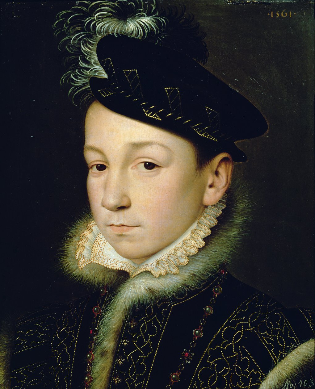 Karel IX (1550-74) door François Clouet