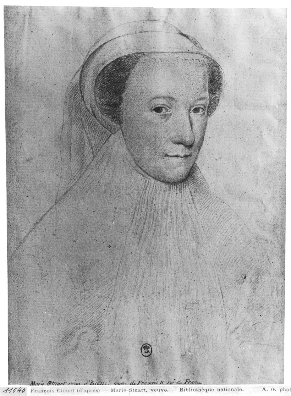Mary, Koningin van Schotland (1542-87) in witte rouw, 1560 door François Clouet