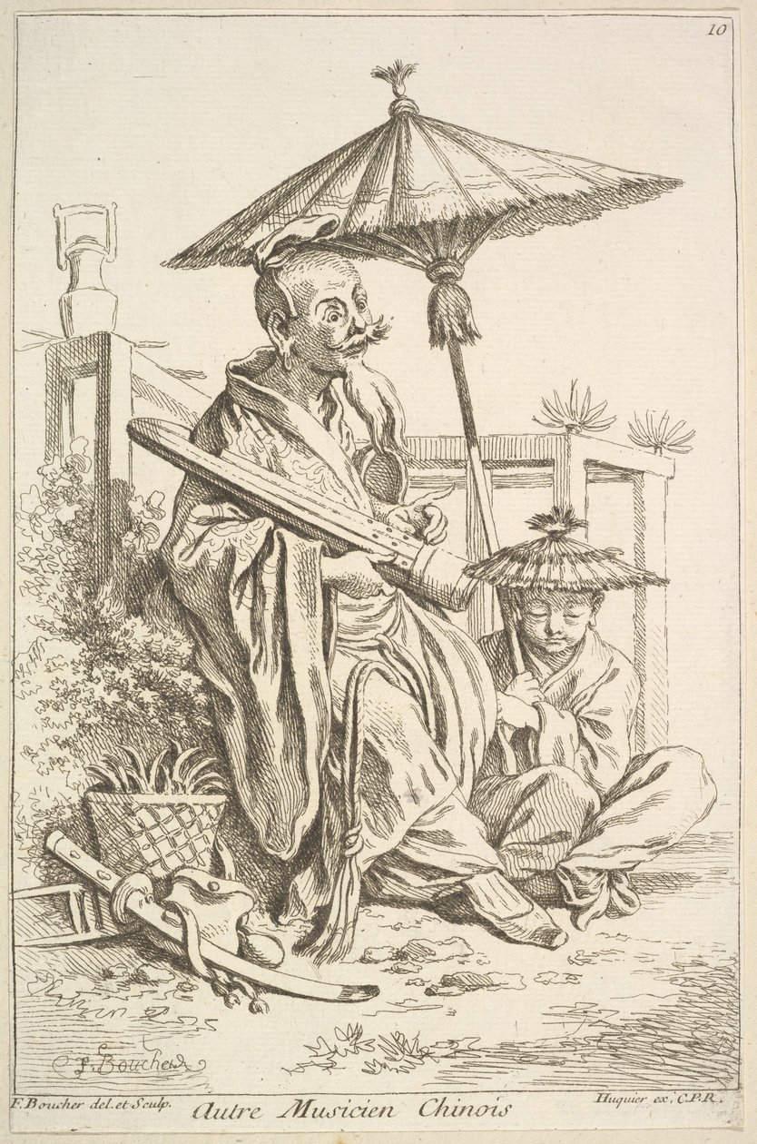 Een andere Chinese muzikant, 1738-45 door François Boucher