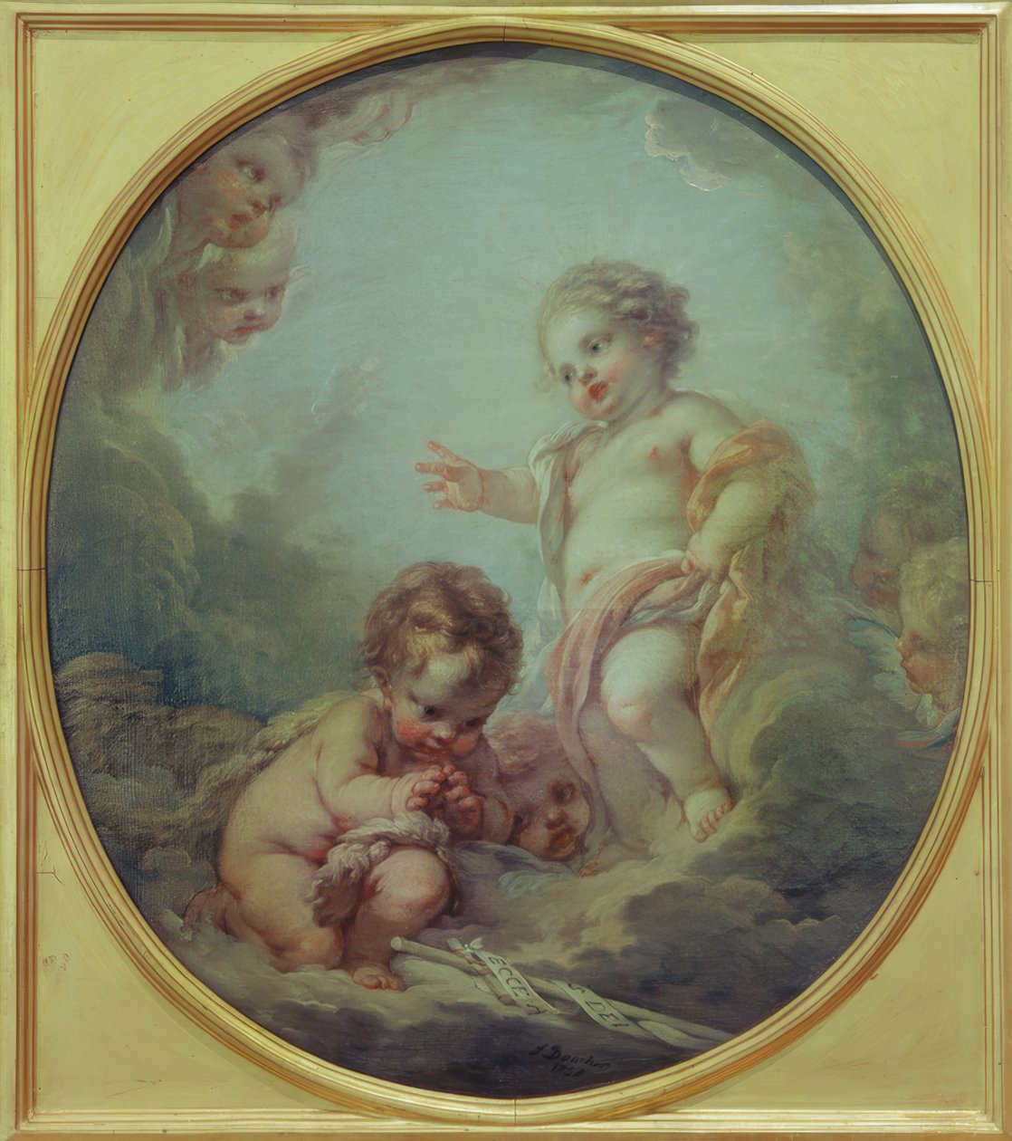Het kind Jezus zegent Johannes de Doper door François Boucher