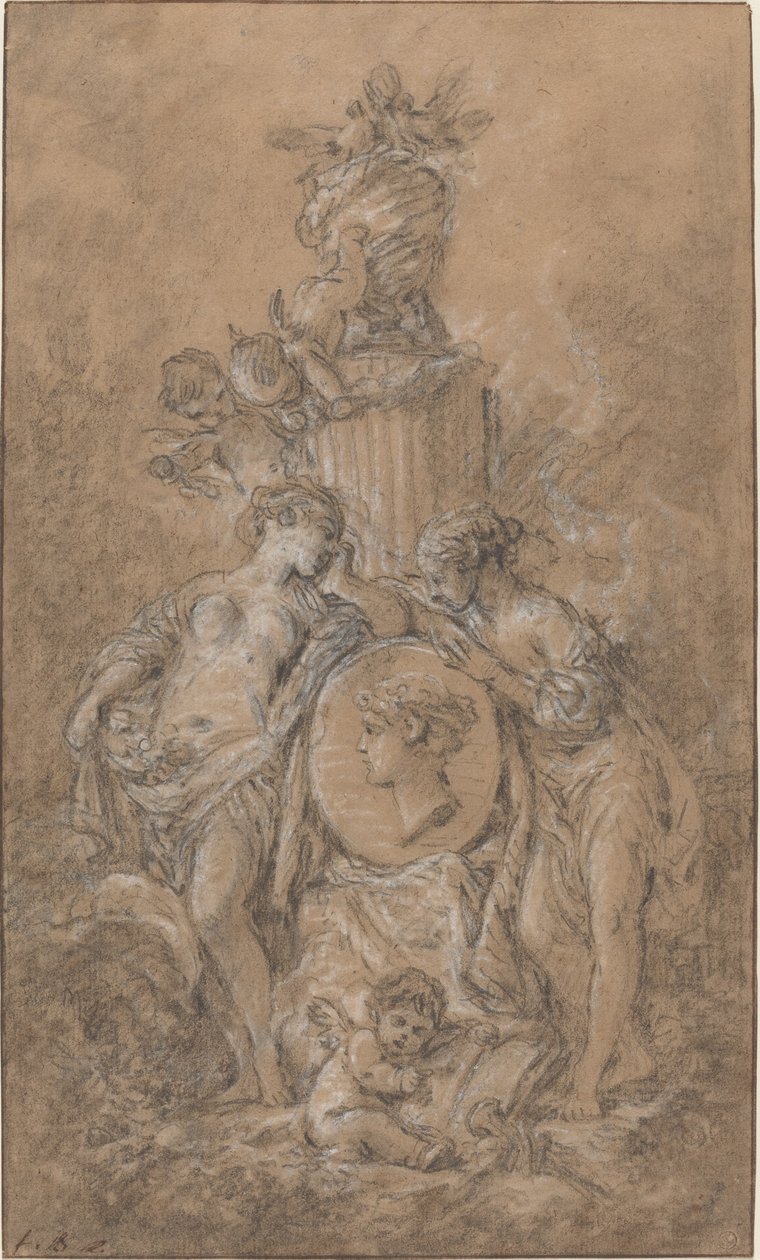 Ontwerp voor een Grafmonument door François Boucher