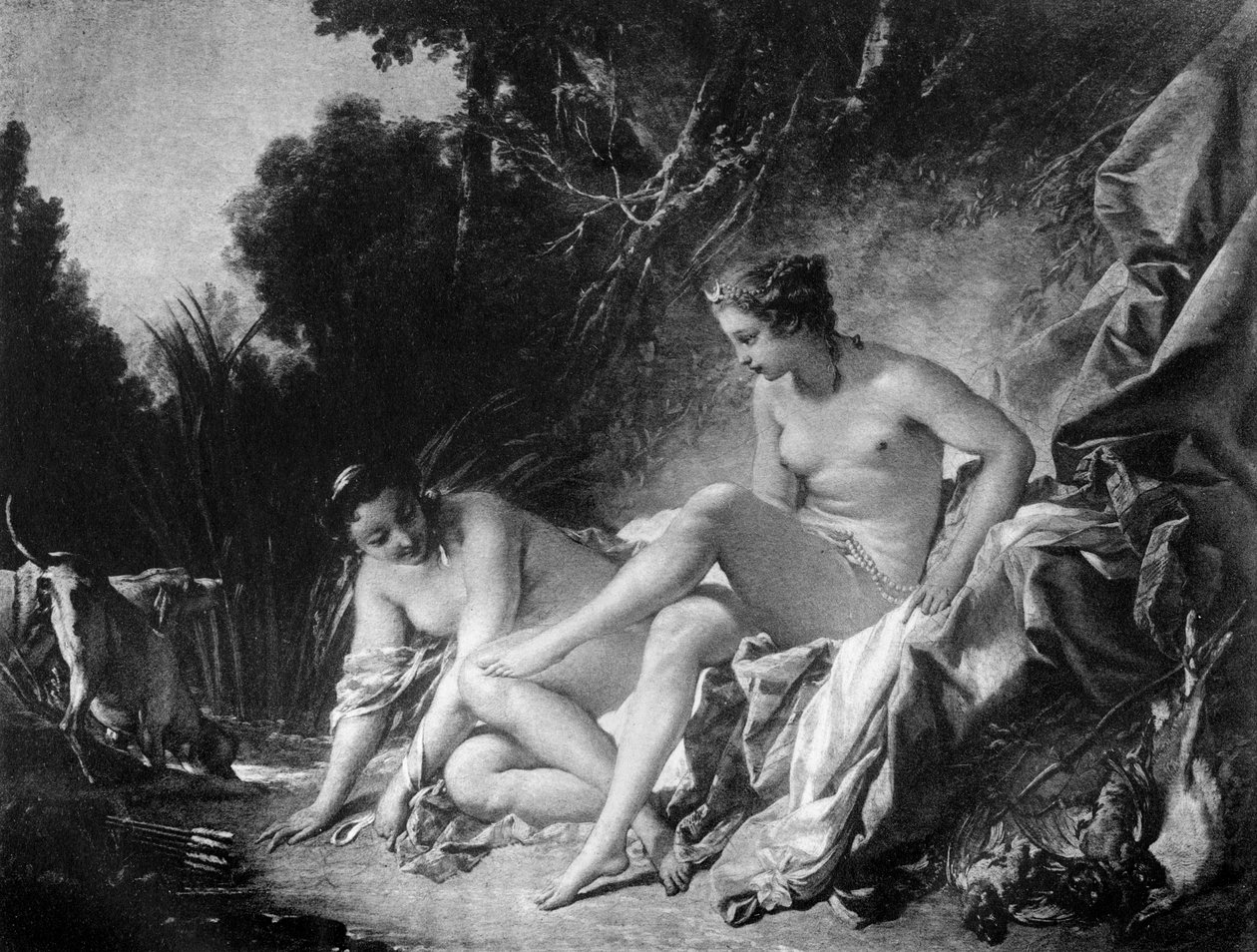 Diana verlaat haar bad, 18e eeuw door François Boucher