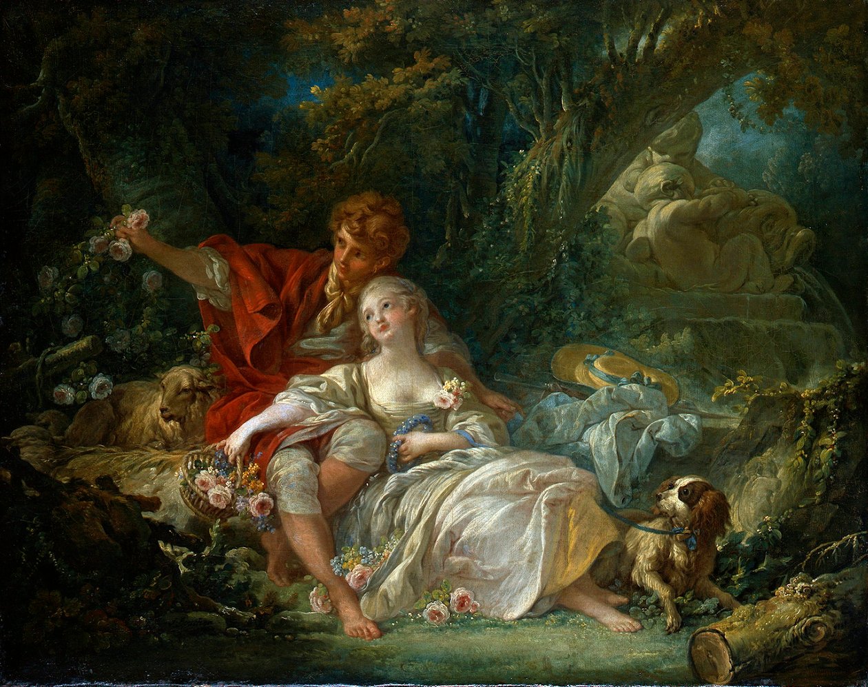 Duits: Herder en herderin pastoraal door François Boucher