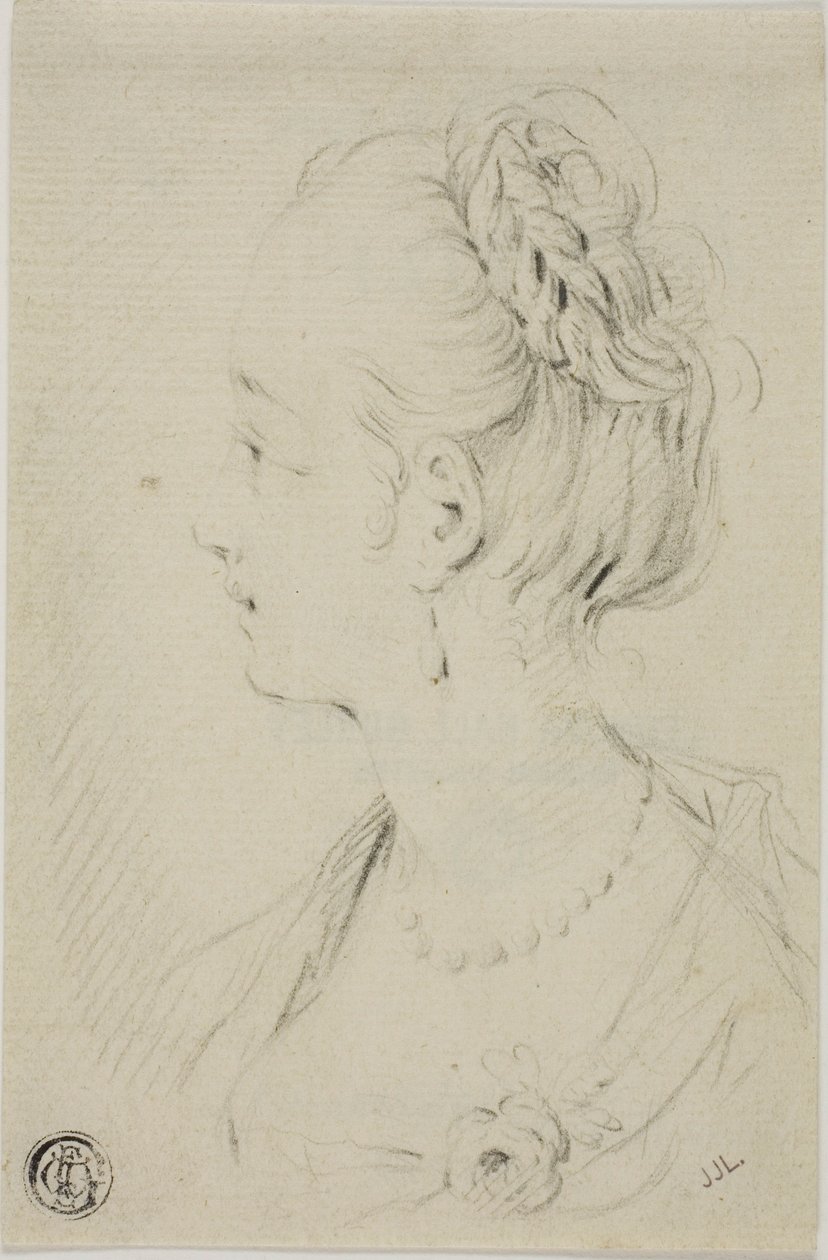 Profielbuste van jonge vrouw door François Boucher
