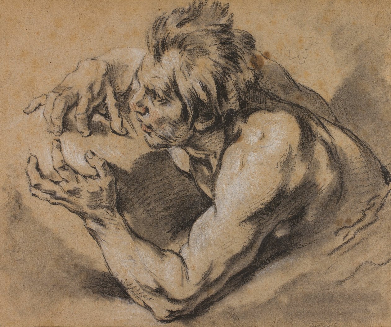 Studie van een Triton door François Boucher