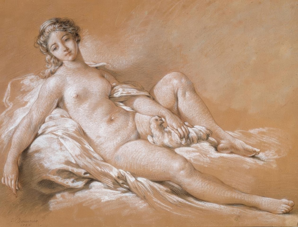 Venus met de duif door François Boucher