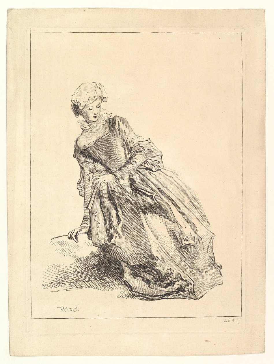 Vrouw leunend naar links, 1722-28 door François Boucher