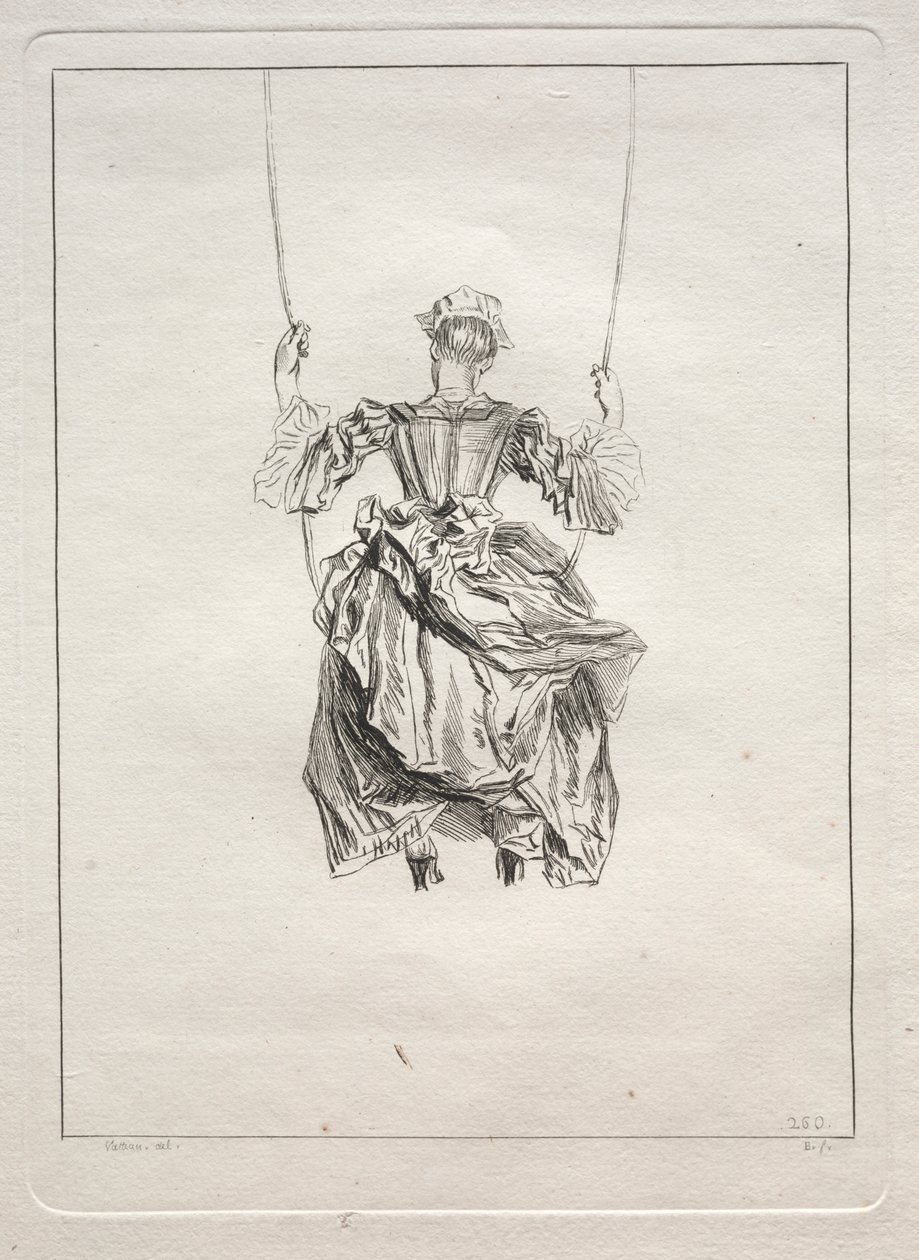 Vrouw op een Schommel, van Achteren Bekeken door François Boucher