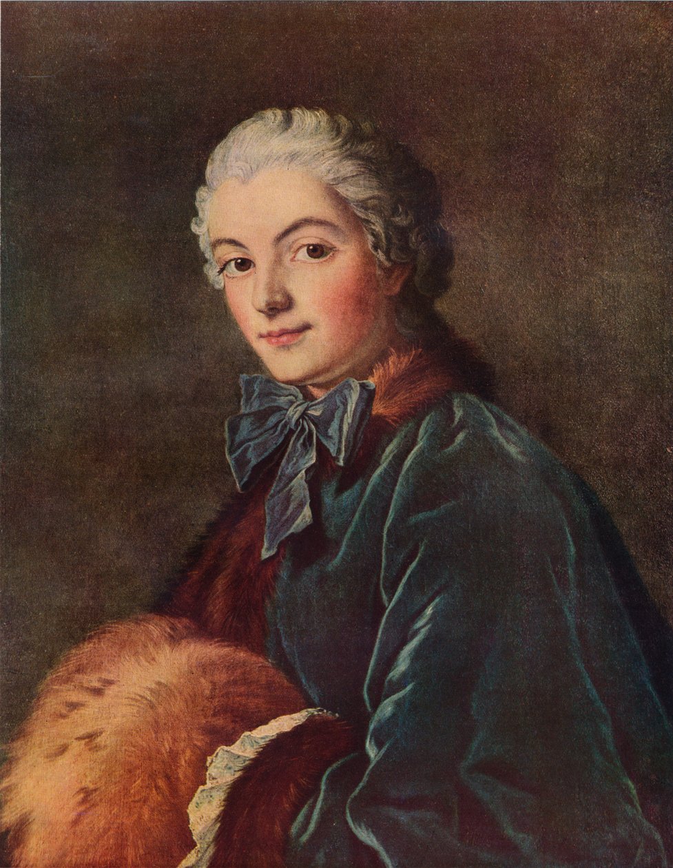 Jonge dame met een mof door François Boucher