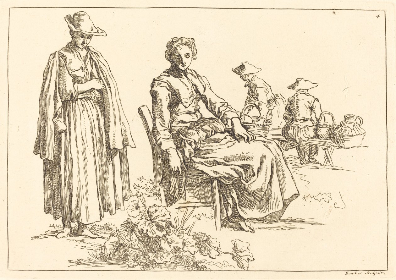 Figuren in een landschap door François Boucher after Abraham Bloemaert